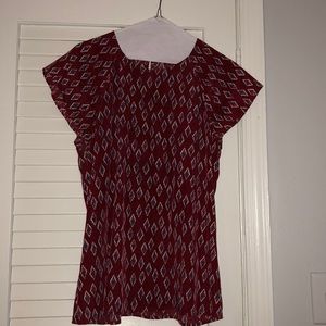 Fun burgundy silk top